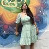Vestidos vintage coloridos, mangas francesas, escote cuadrado frescos en Cali