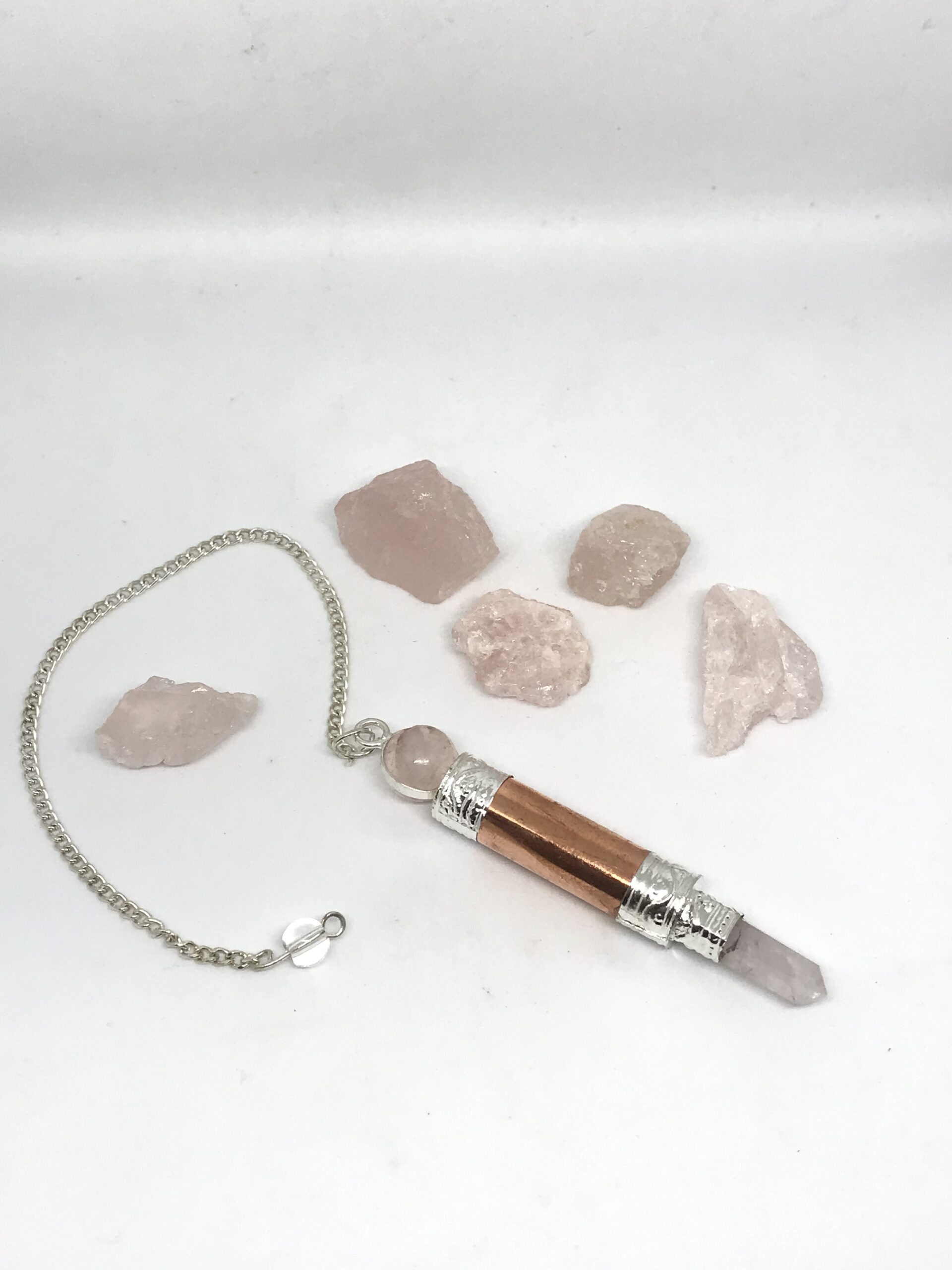 Péndulo Cobre con Cuarzo rosa péndulo con cobre en Cali